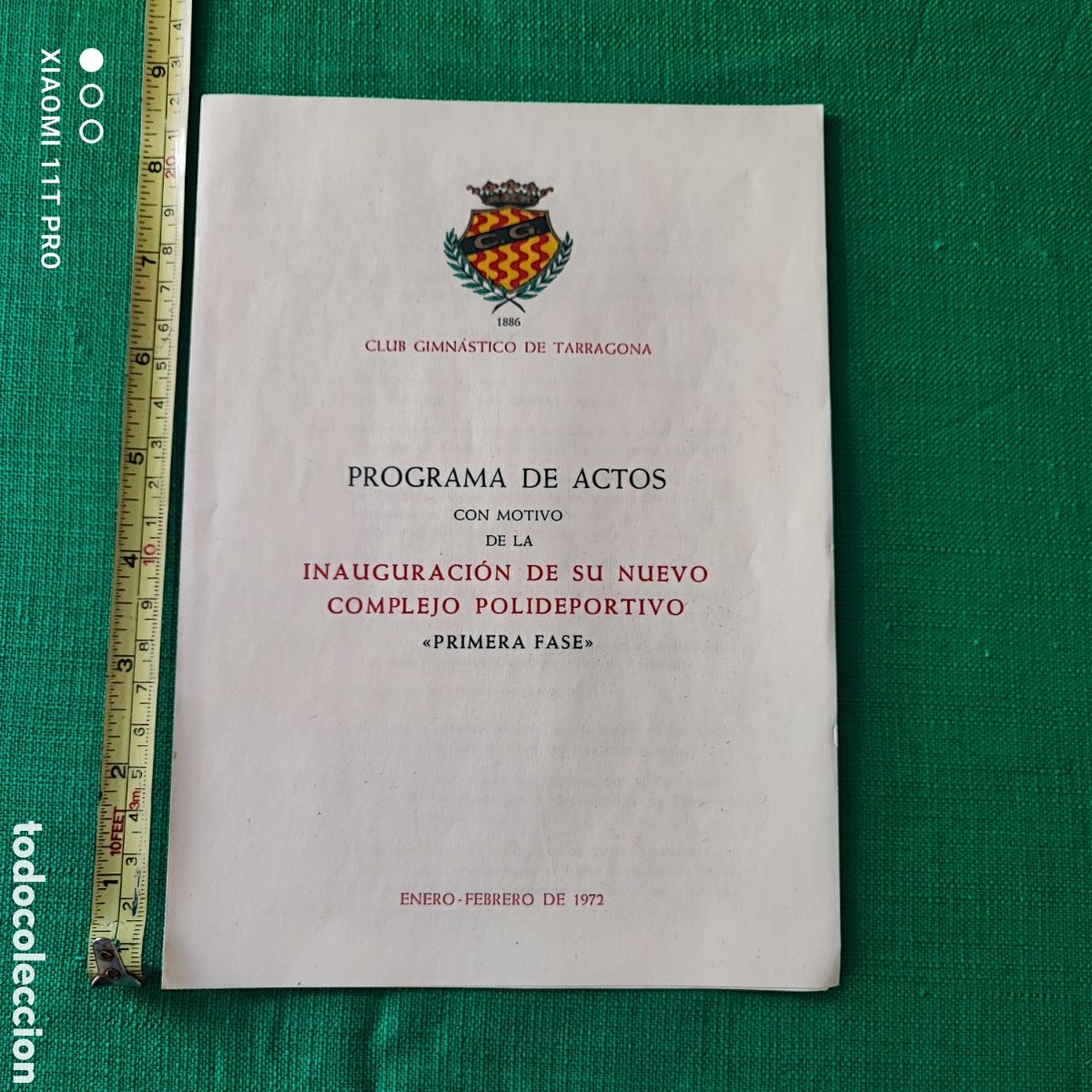 Coleccionismo deportivo: Folleto del club Gimn&aacute;stico inauguraci&oacute;n de la primera fase a&ntilde;o 1972