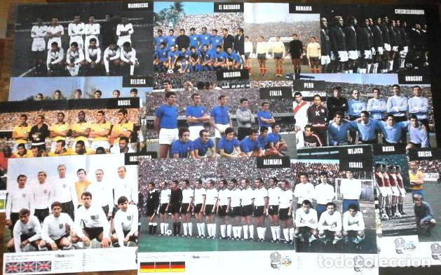Coleccionismo deportivo: Mundial de Futbol MEXICO 70 - Coleccion Completa Posters 16 Selecciones Participantes (1970) Dif&iacute;cil