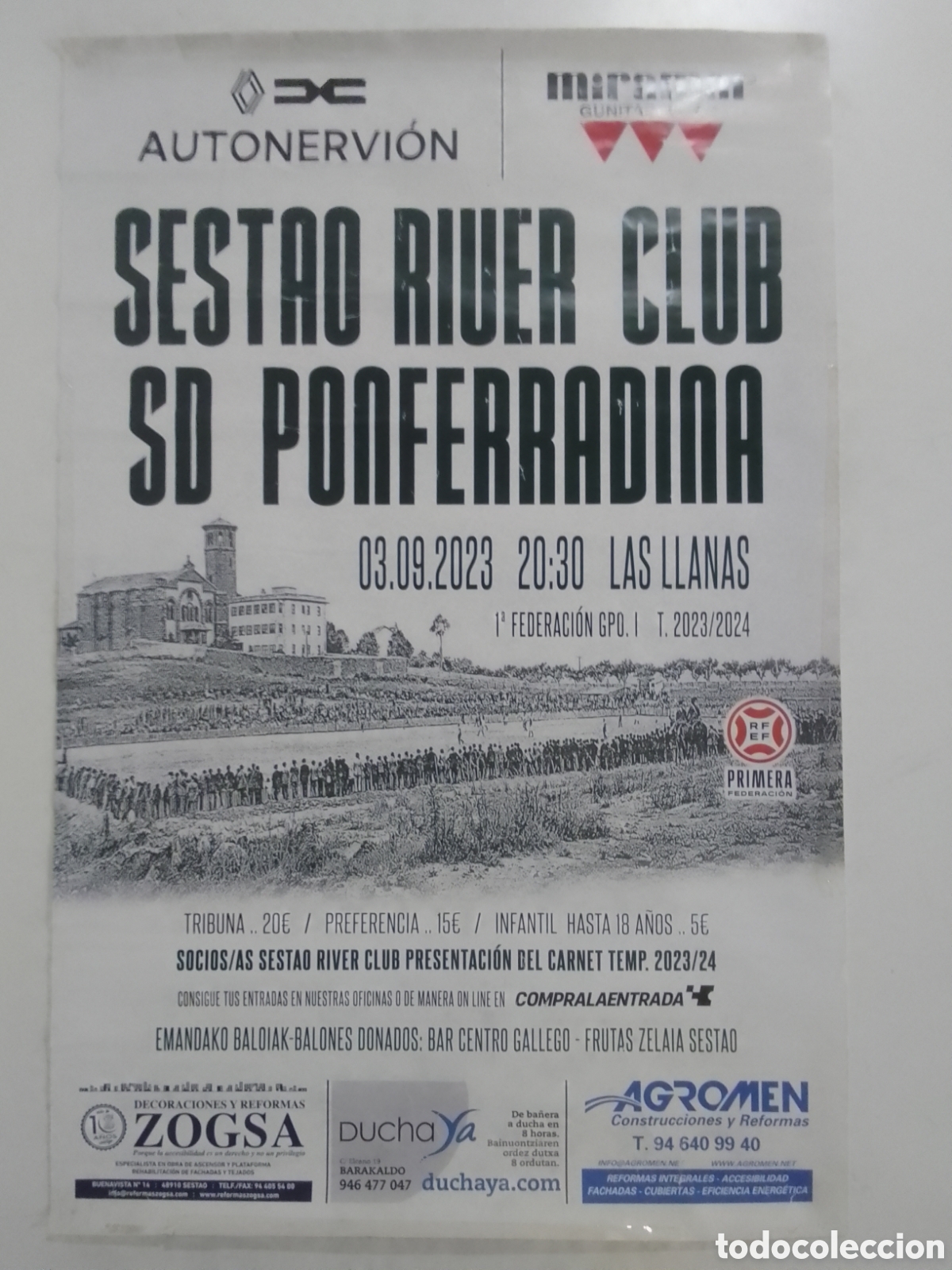 Coleccionismo deportivo: Cartel Temporada 2023-24 Primera Federaci&oacute;n Sestao River Club &bull; SD Ponferradina.