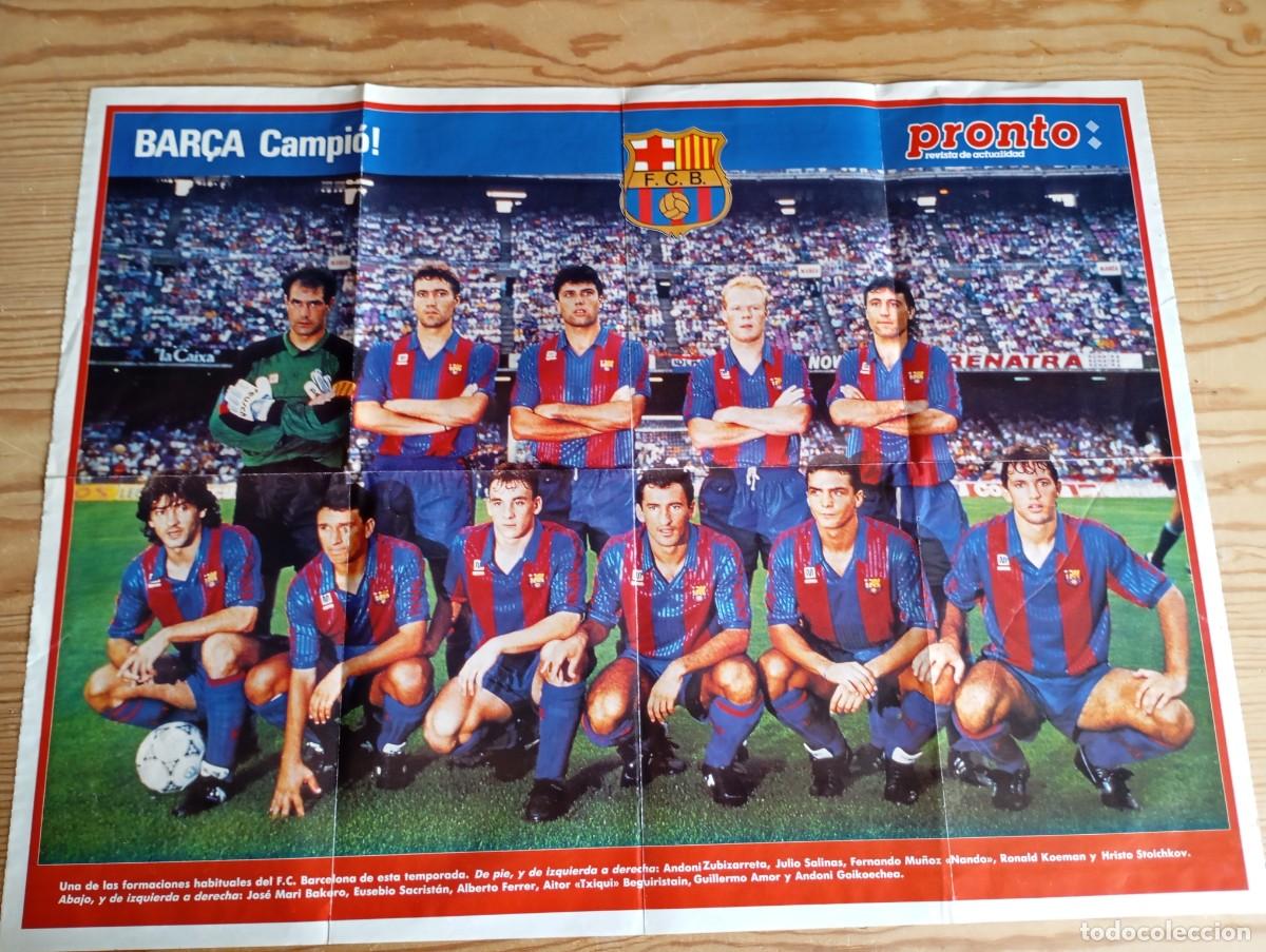 Coleccionismo deportivo: P&oacute;ster FCB futbol Club Barcelona Temporada 1990-91 aprox.