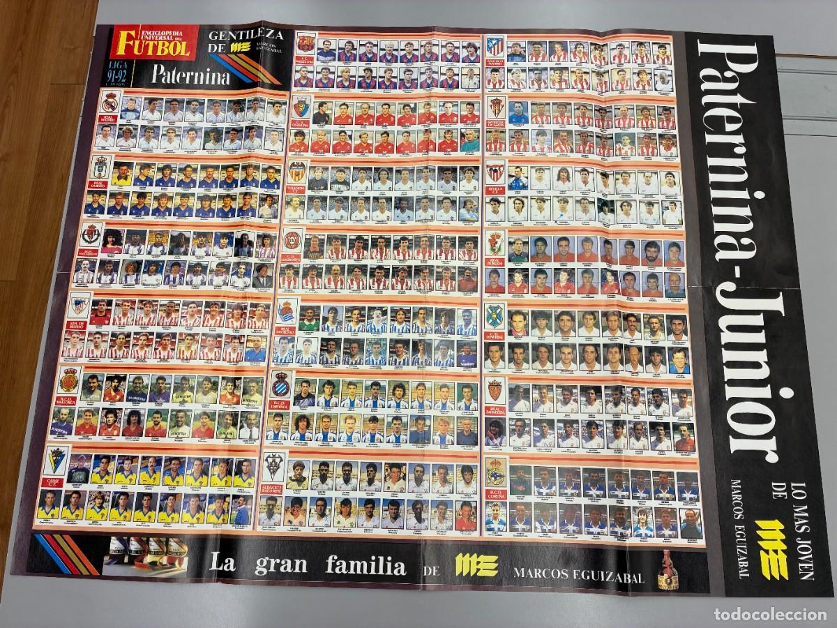 Coleccionismo deportivo: POSTER LIGA 91-92. TODOS LOS JUGADORES DE TODOS LOS EQUIPOS DE 1&ordf; DIVISI&Oacute;N. PUBLICIDAD PATERNINA.