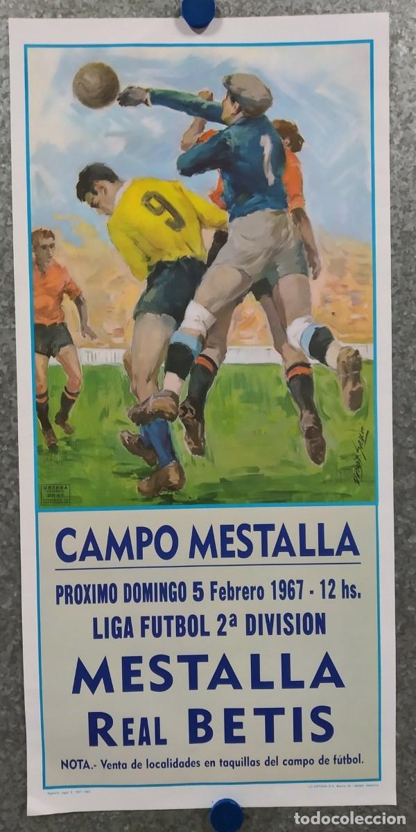 Coleccionismo deportivo: Poster de Futbol. Campo Mestalla. Mestalla-Real Betis, 5/2/1967