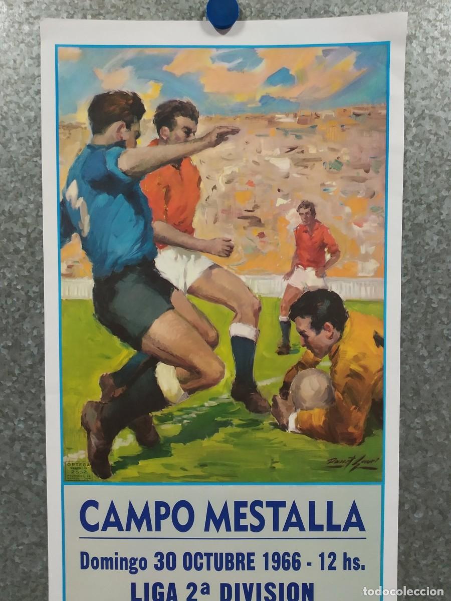 Coleccionismo deportivo: Poster de Futbol. Campo Mestalla. Mestalla-M&aacute;laga 2a DIV., 30/10/1966