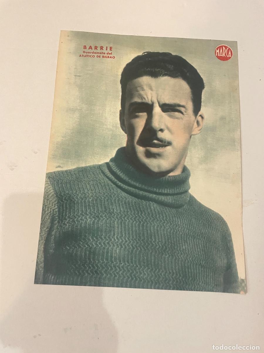 Coleccionismo deportivo: ATLETIC DE BILBAO - ANTIGUO CARTEL -MARCA- BARRIE guardameta del ATLETICO DE BILBAO