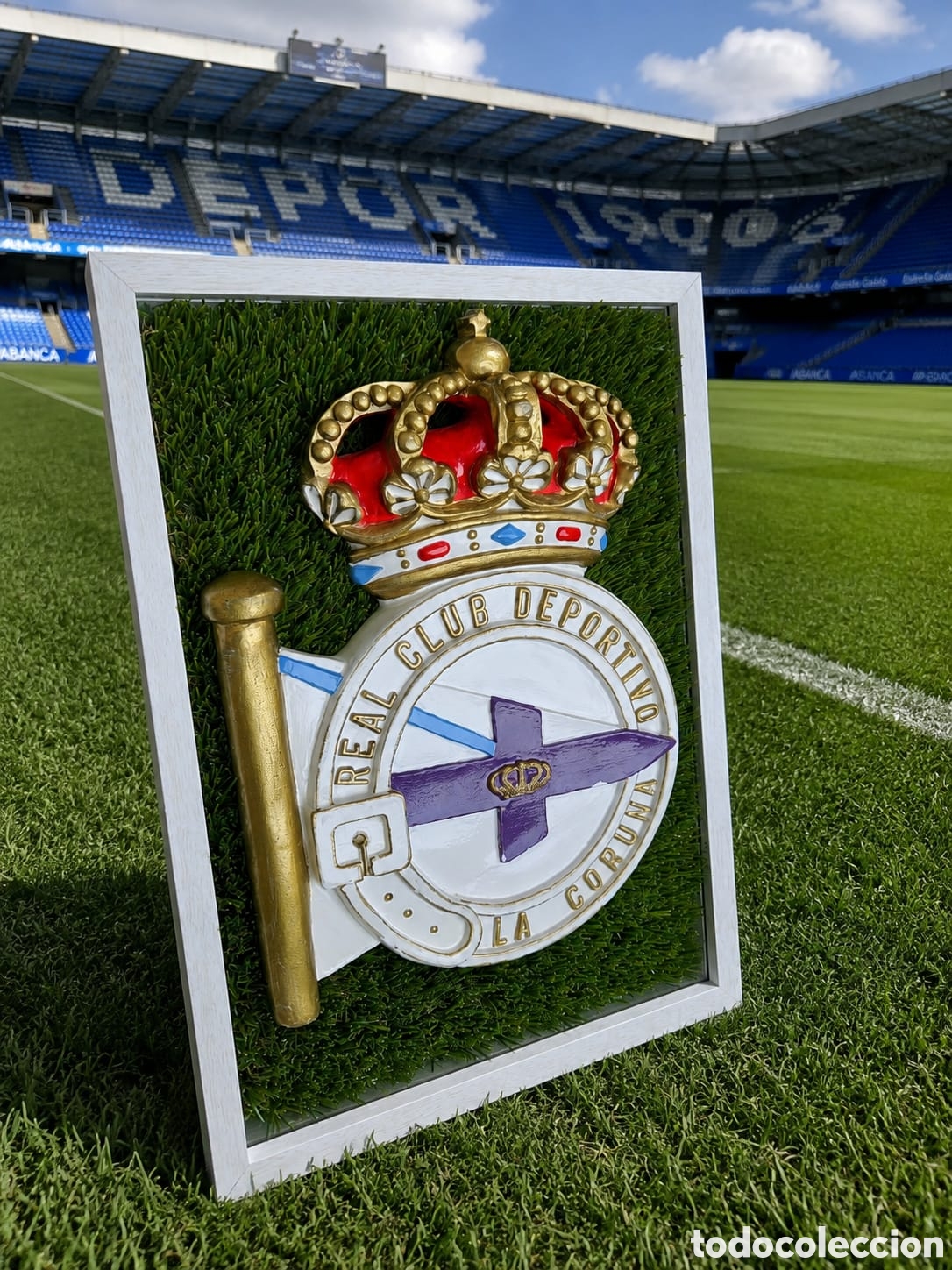 Coleccionismo deportivo: Cuadro Escudo Deportivo de la Coru&ntilde;a