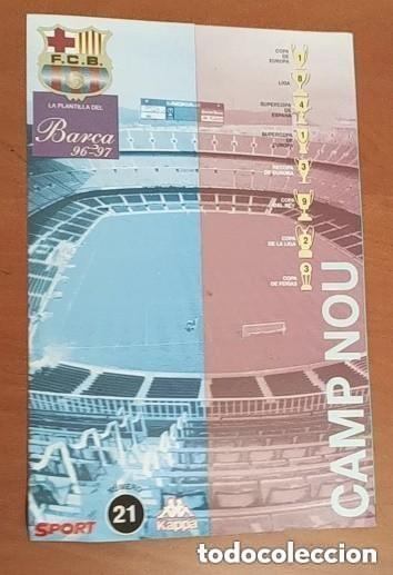 Coleccionismo deportivo: LAMINA FICHA CAMP NOU BAR&Ccedil;A 96-97
