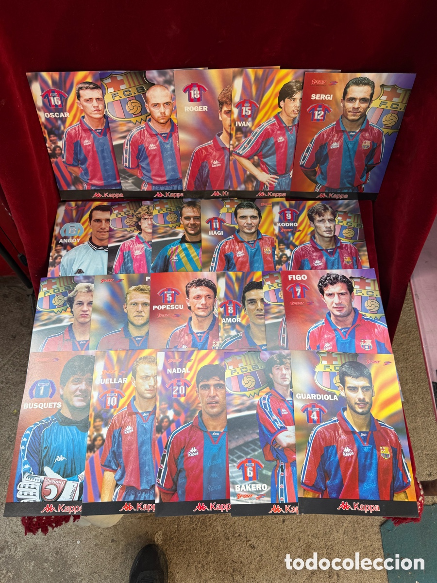 Coleccionismo deportivo: Lote de 21 fichas FCB,a&ntilde;os 95-96!