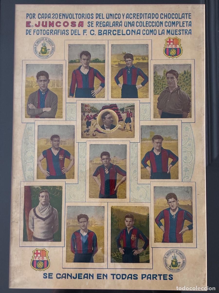 Coleccionismo deportivo: ALCANTARA - ZAMORA - SAMITIER -CARTEL POSTER F.C.BARCELONA SPORTS FOOT-BALL (CHOCOLATE JUNCOSA) 1922