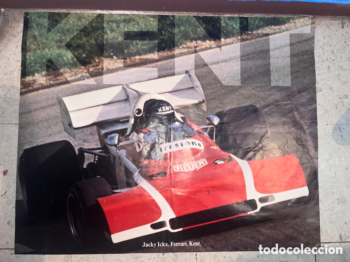 Coleccionismo deportivo: P&oacute;ster Antiguo F&oacute;rmula 1 Jacky Ickx Ferrari