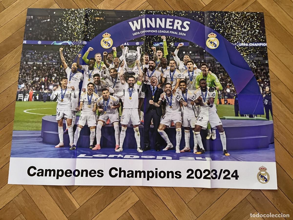 Coleccionismo deportivo: GRAN CARTEL POSTER OFICIAL REAL MADRID CAMPEONES UEFA CHAMPIONS LEAGUE 23 24 2023 2024