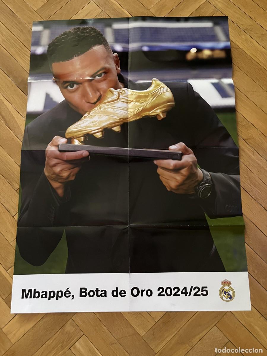 Coleccionismo deportivo: GRAN CARTEL POSTER OFICIAL REAL MADRID CAMPEON BOTA DE ORO 24 25 2024 2025 KYLIAN MBAPPE