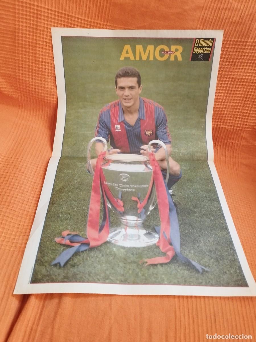 Coleccionismo deportivo: Poster mundo deportivo FC BARCELONA Amor bar&ccedil;a wembley 92