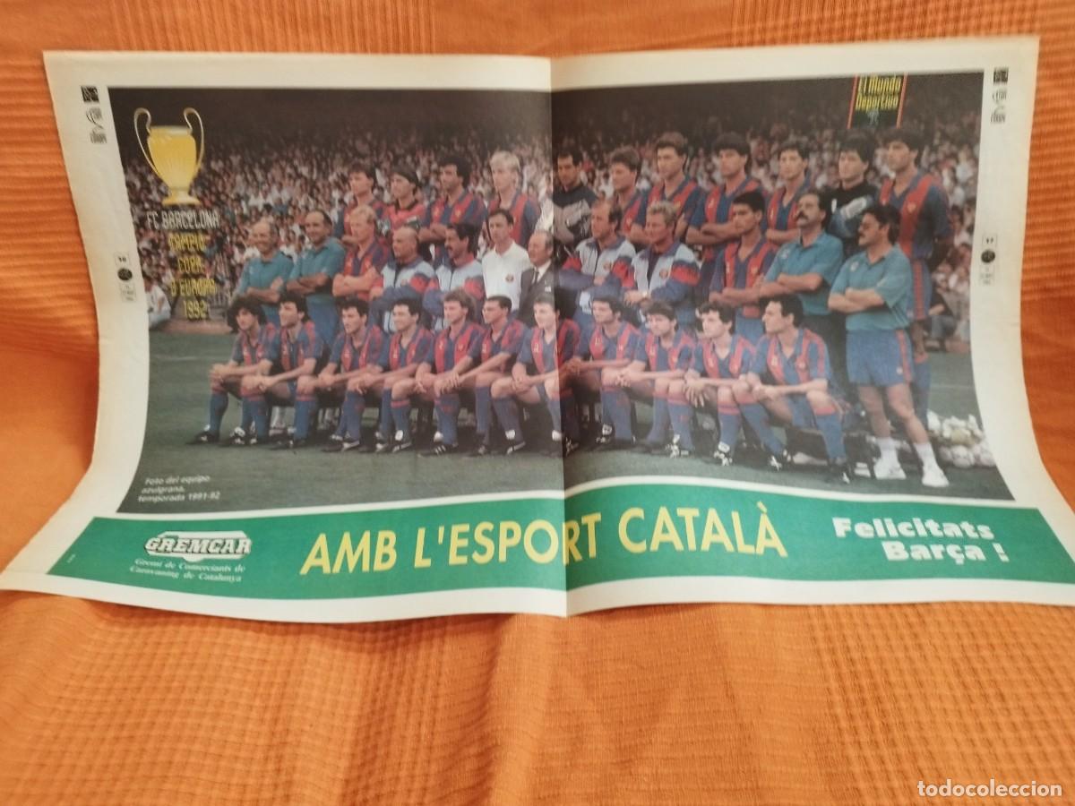 Coleccionismo deportivo: Poster mundo deportivo FC BARCELONA plantilla bar&ccedil;a wembley 92
