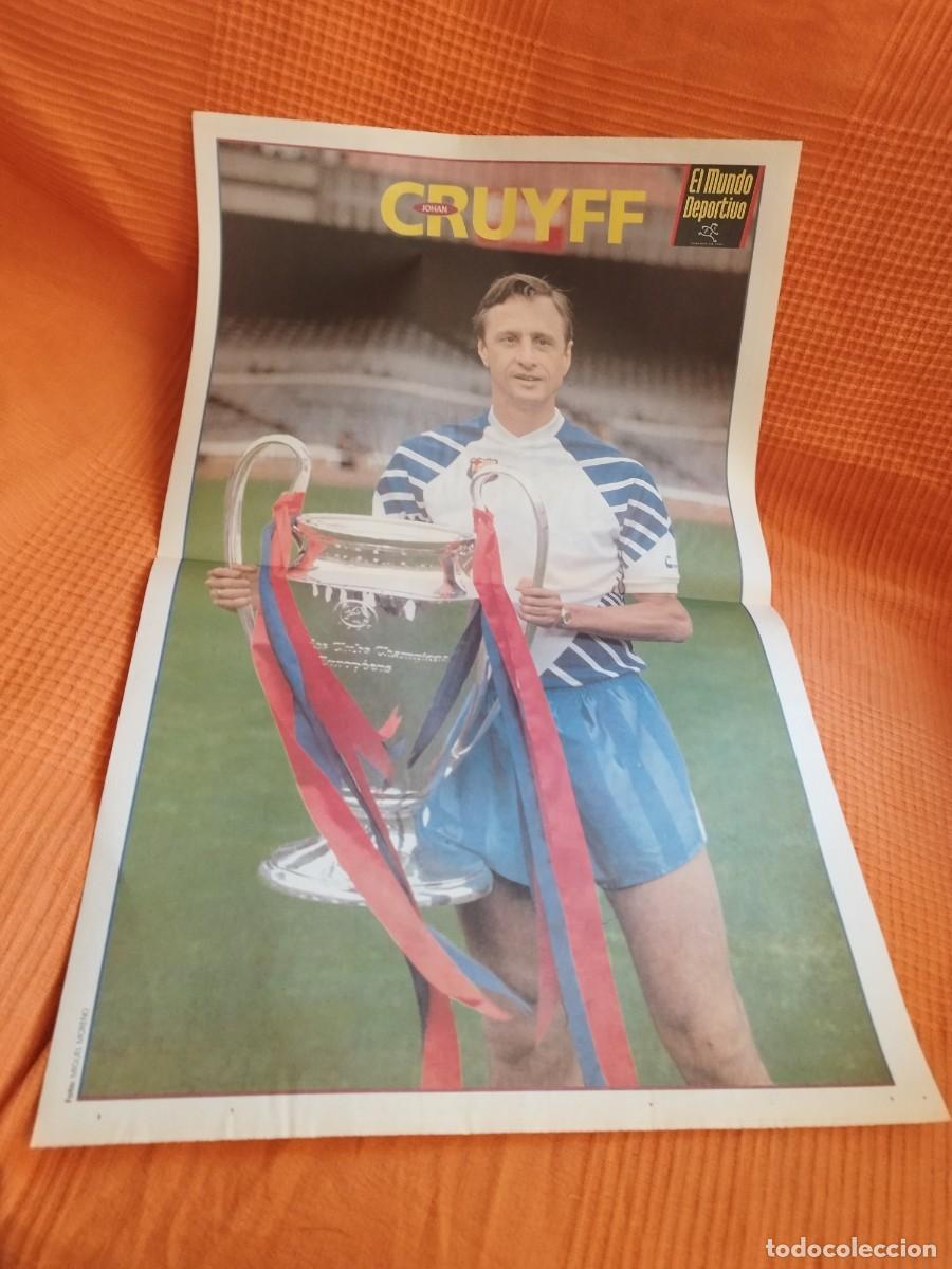 Coleccionismo deportivo: Poster mundo deportivo FC BARCELONA Cruyff bar&ccedil;a wembley 92