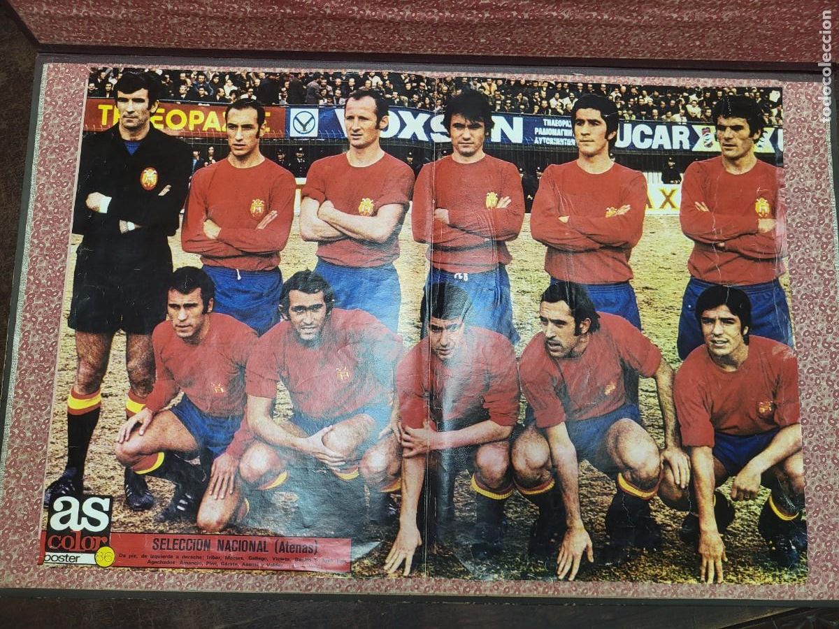 Coleccionismo deportivo: ANTIGUO CARTEL FUTBOL SELECCION ESPA&Ntilde;OLA AS COLOR POSTER 86
