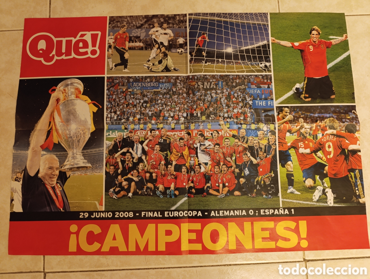 Coleccionismo deportivo: Poster Eurocopa 2008,victoria Espa&ntilde;a.59 x 42 cm
