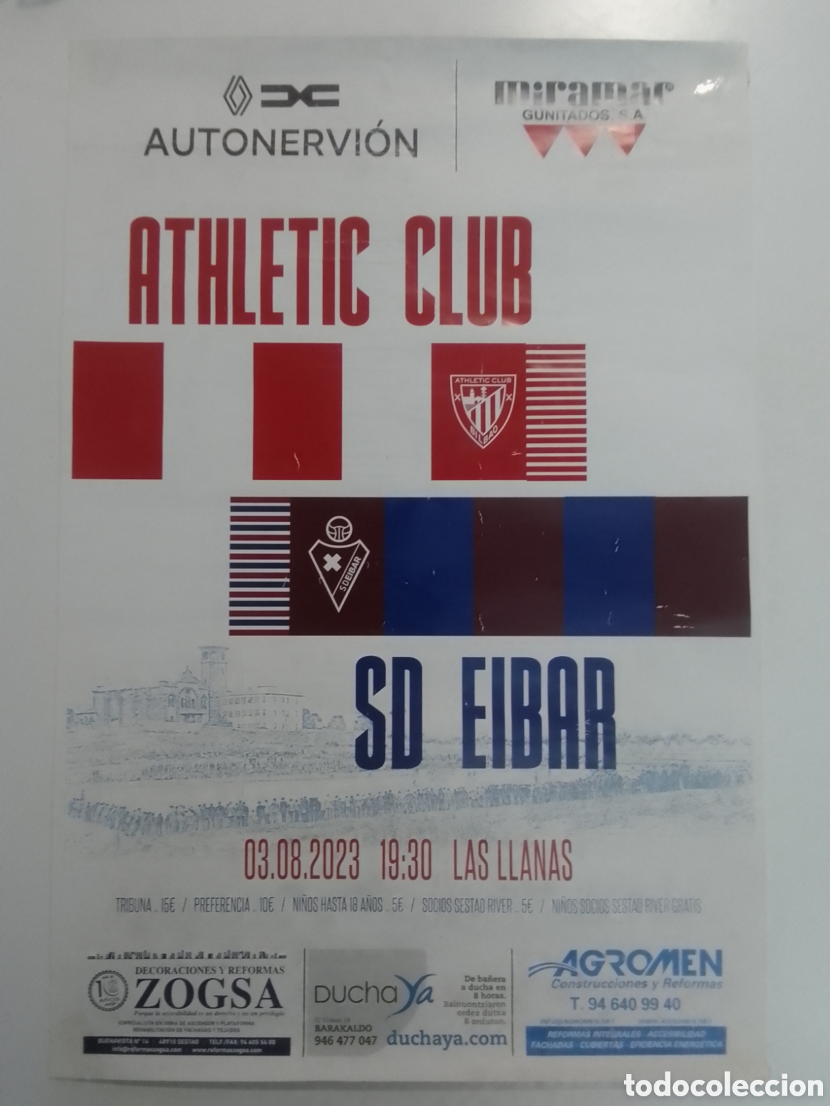 Coleccionismo deportivo: Cartel Athletic Club &bull; SD Eibar.