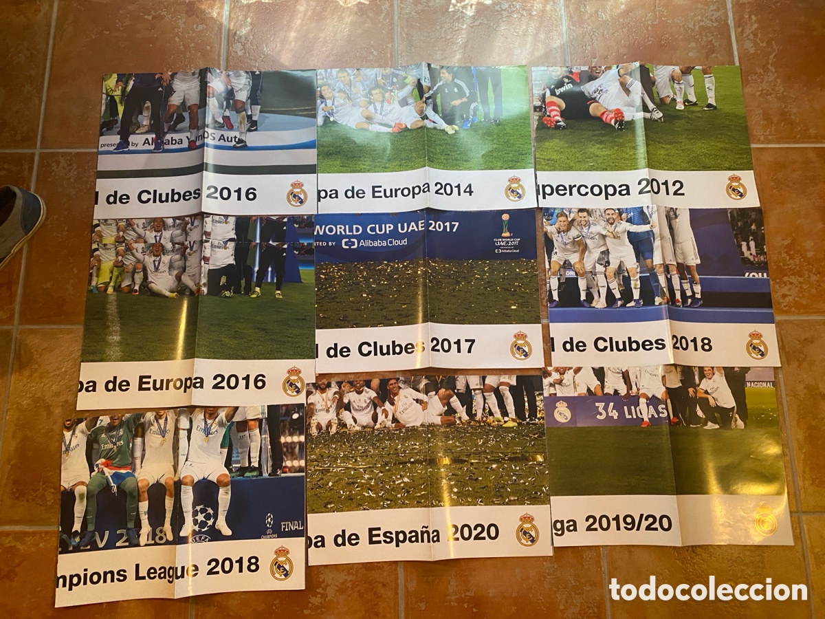 Coleccionismo deportivo: Varios posters t&iacute;tulos Real Madrid futbol campeones