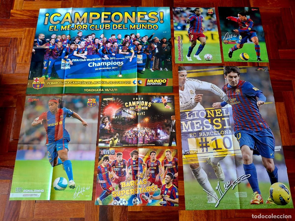 Coleccionismo deportivo: Posters revistas fc barcelona messi copa liga champions campeones don balon