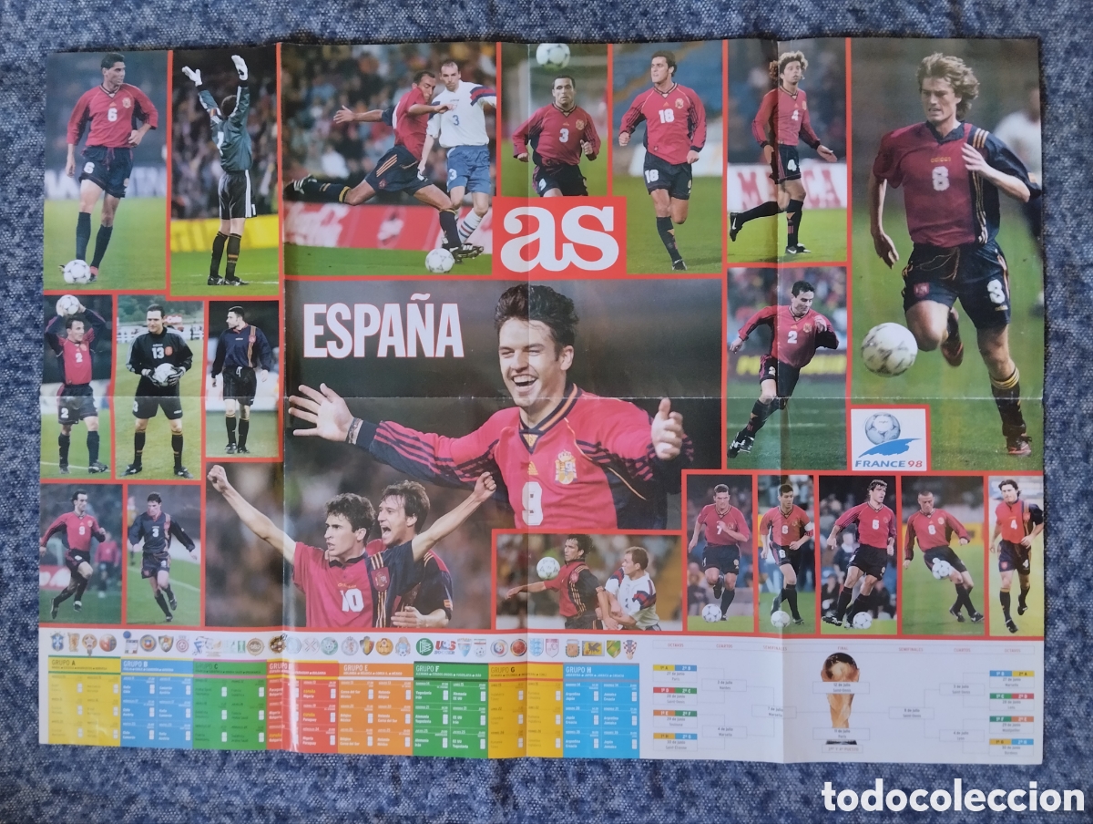 Coleccionismo deportivo: ESPA&Ntilde;A MUNDIAL FRANCIA 98 POSTER GRAN FORMATO 85X60 AS