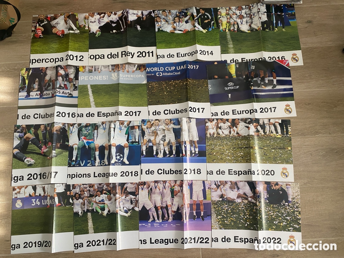 Collezionismo sportivo: Varios posters t&iacute;tulos Real Madrid futbol campeones