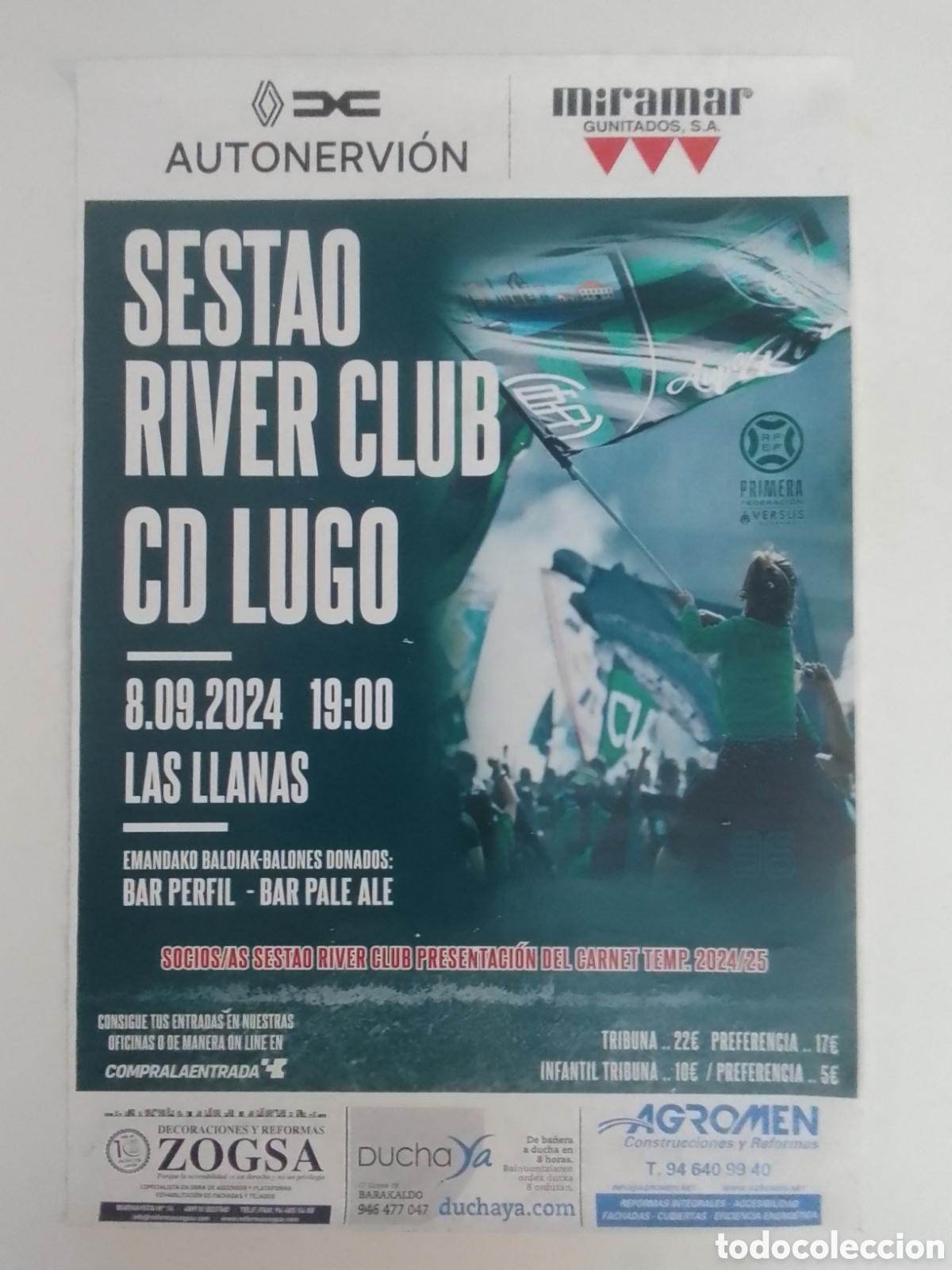 Coleccionismo deportivo: Cartel Sestao River Club &bull; CD Lugo.