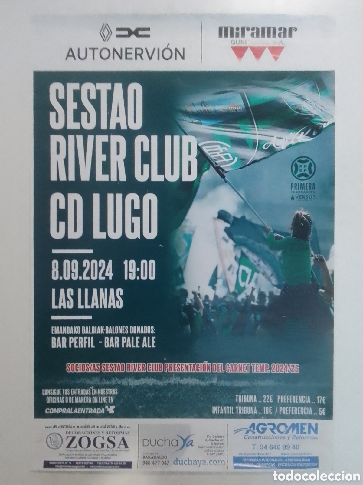 Coleccionismo deportivo: Cartel Sestao River Club &bull; CD Lugo.