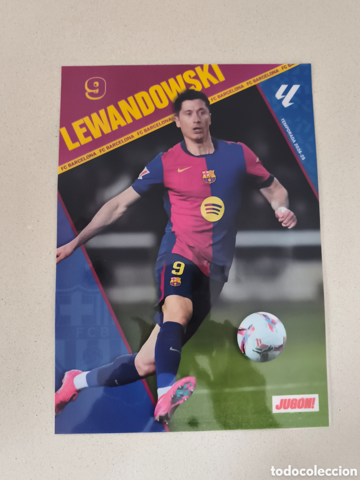 Coleccionismo deportivo: POSTER PLASTIFICADO LEWANDOWSKI FC BARCELONA 24/25.