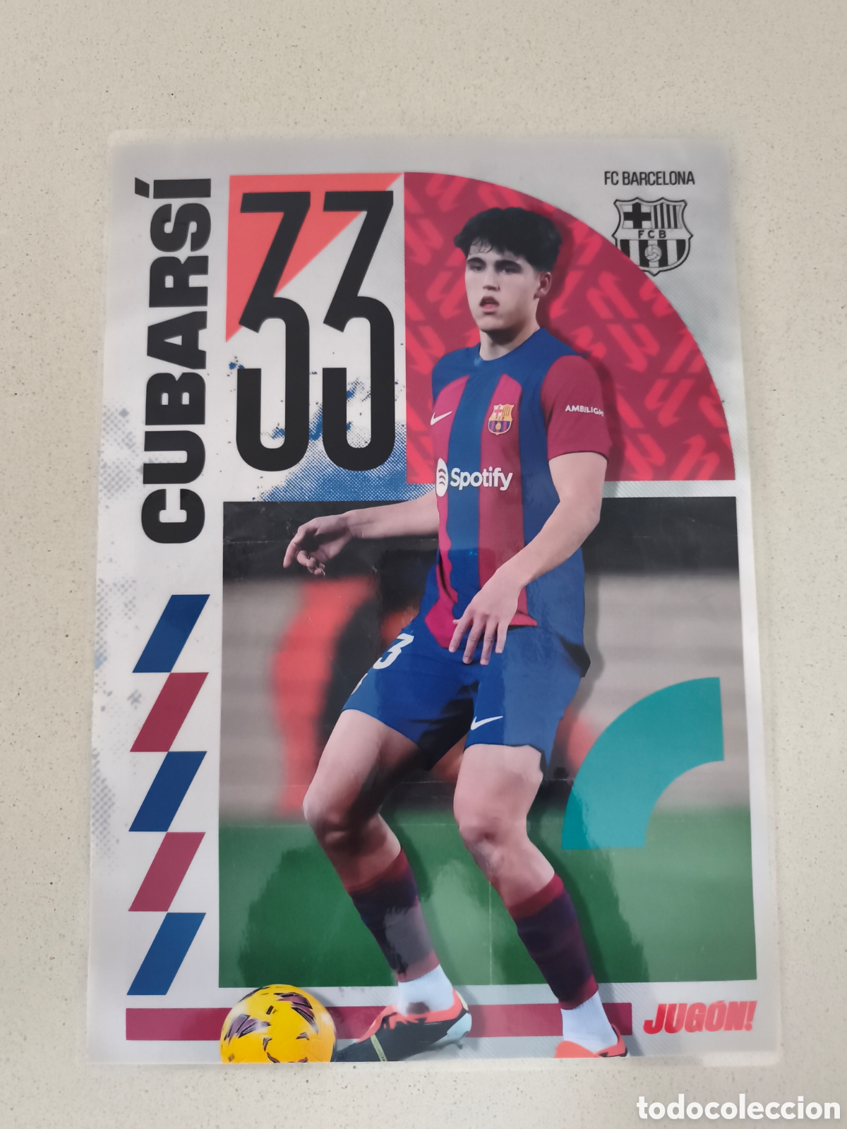 Coleccionismo deportivo: POSTER PLASTIFICADO ROOKIE CUBARS&Iacute; FC BARCELONA 23/24. REVISTA JUG&Oacute;N.
