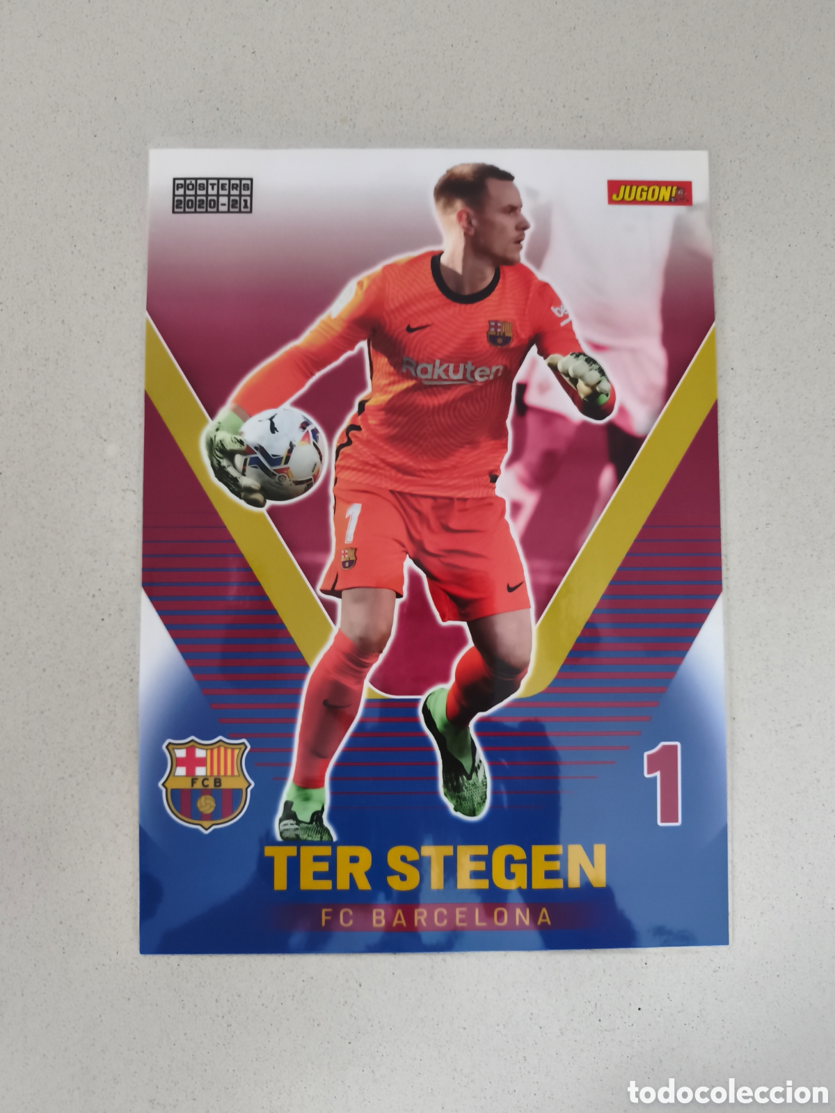 Coleccionismo deportivo: POSTER PLASTIFICADO TER STEGEN FC BARCELONA 20/21. REVISTA JUG&Oacute;N.