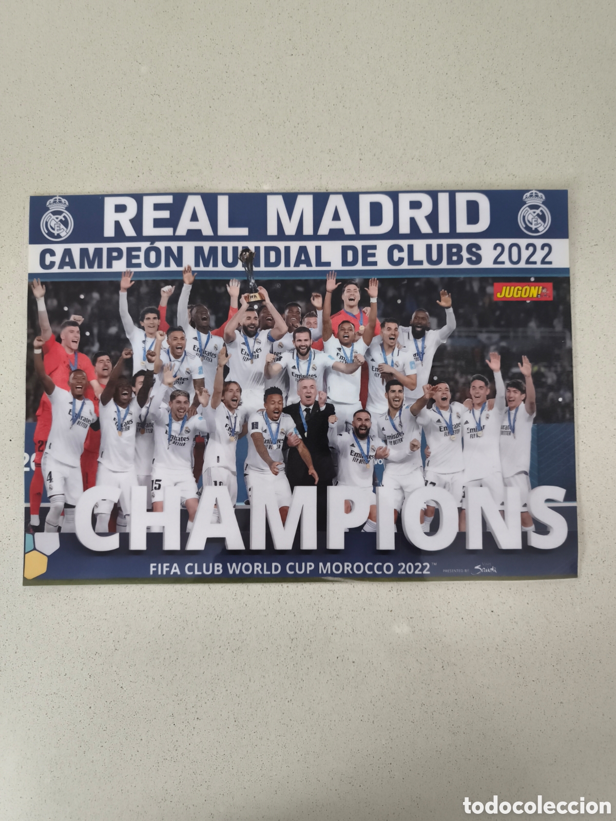 Coleccionismo deportivo: POSTER PLASTIFICADO REAL MADRID CAMPE&Oacute;N MUNDIAL CLUBS 2022. REVISTA JUG&Oacute;N.