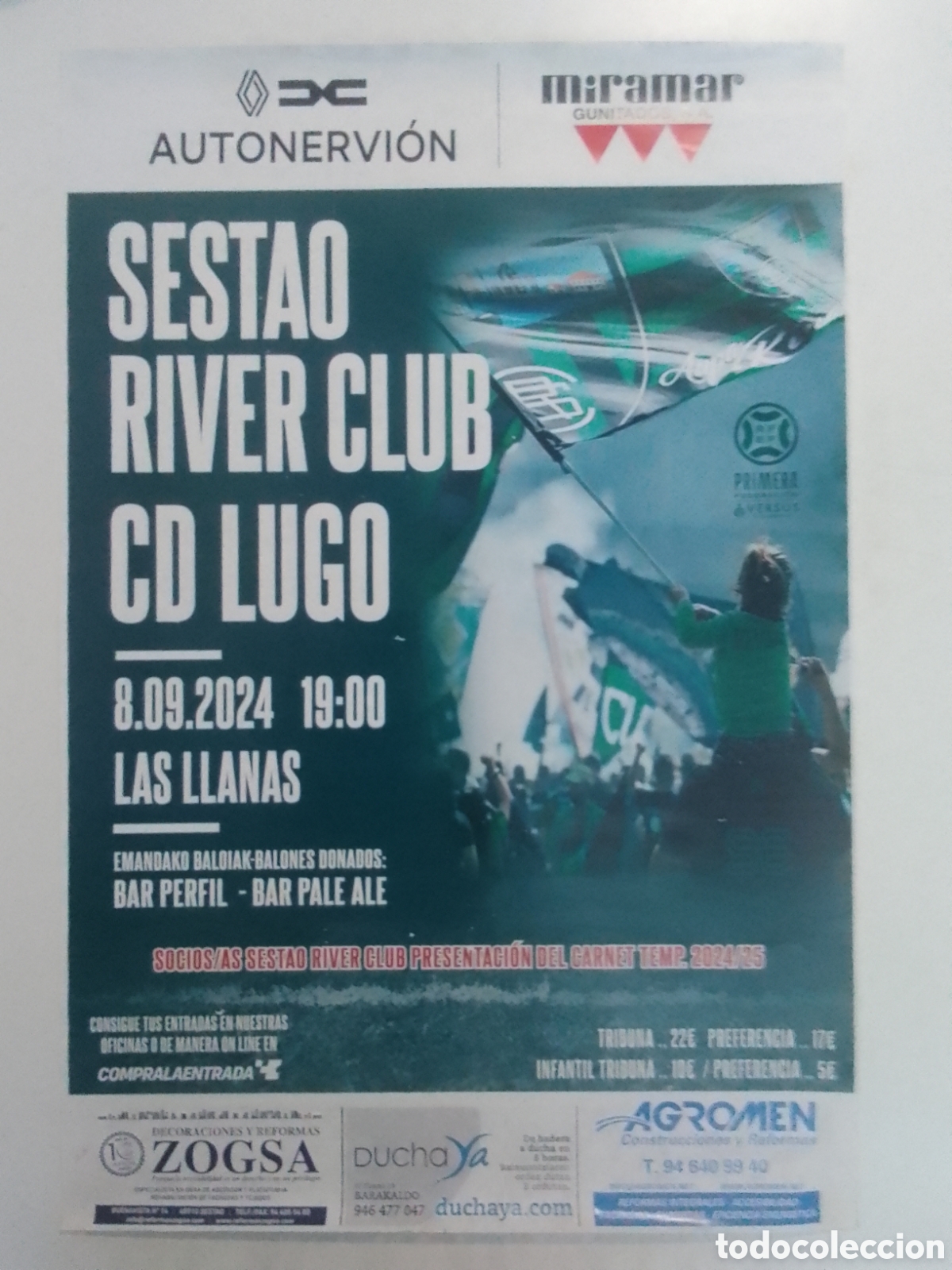 Coleccionismo deportivo: Cartel Sestao River Club &bull; CD Lugo.