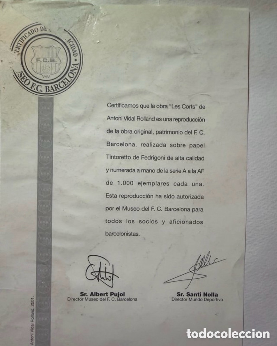 Coleccionismo deportivo: LITOGRAF&Iacute;A LES CORTS CENTENARIO - Foto 3