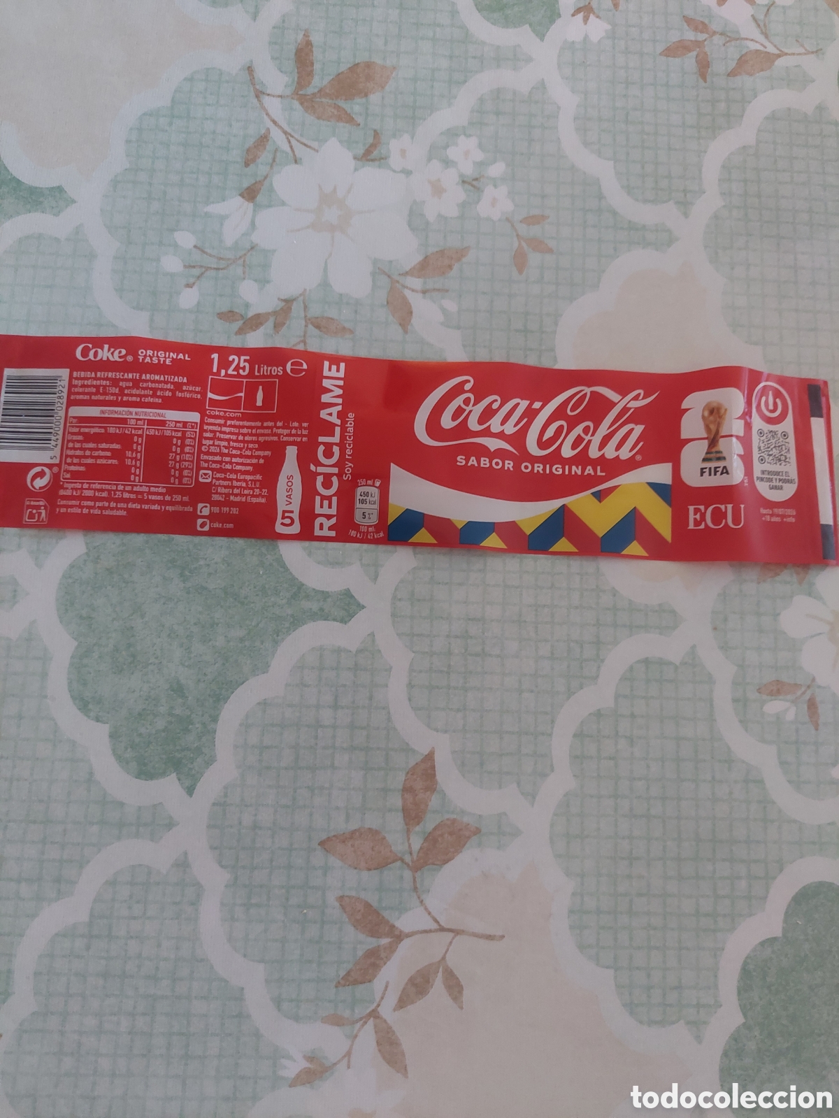 Coleccionismo deportivo: MUNDIAL F&Uacute;TBOL FIFA ETIQUETA COCA-COLA 1.25 LITROS