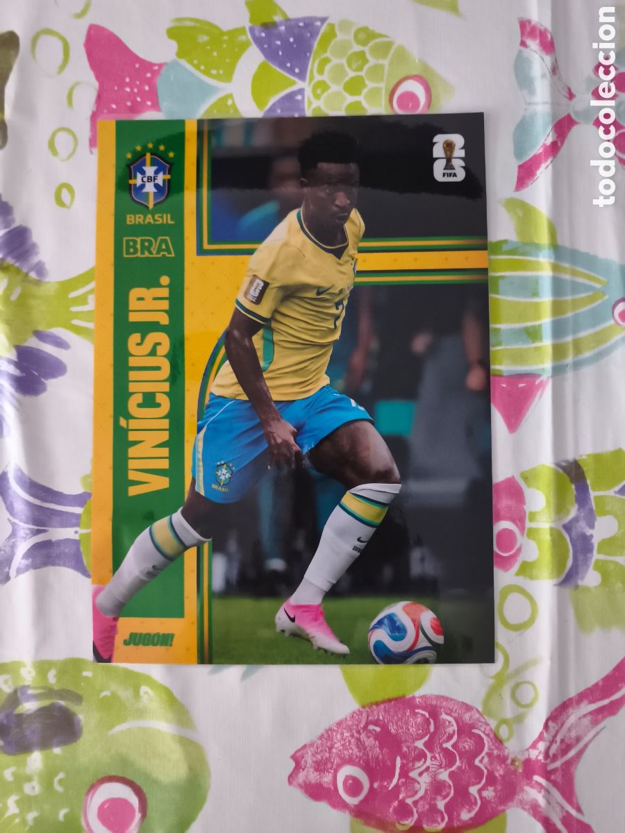 Coleccionismo deportivo: P&Oacute;STER PLASTIFICADO VIN&Iacute;CIUS JR BRASIL. MUNDIAL 2026.