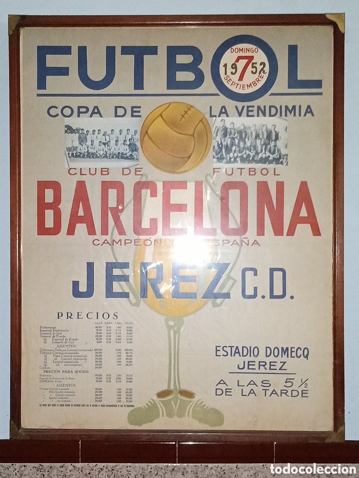Coleccionismo deportivo: Cartel Xerez CD Barcelona CF