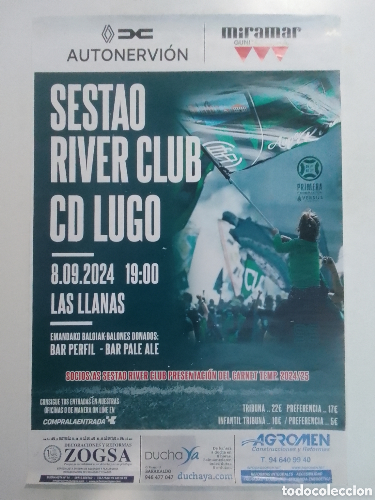 Coleccionismo deportivo: Cartel Sestao River Club &bull; CD Lugo.