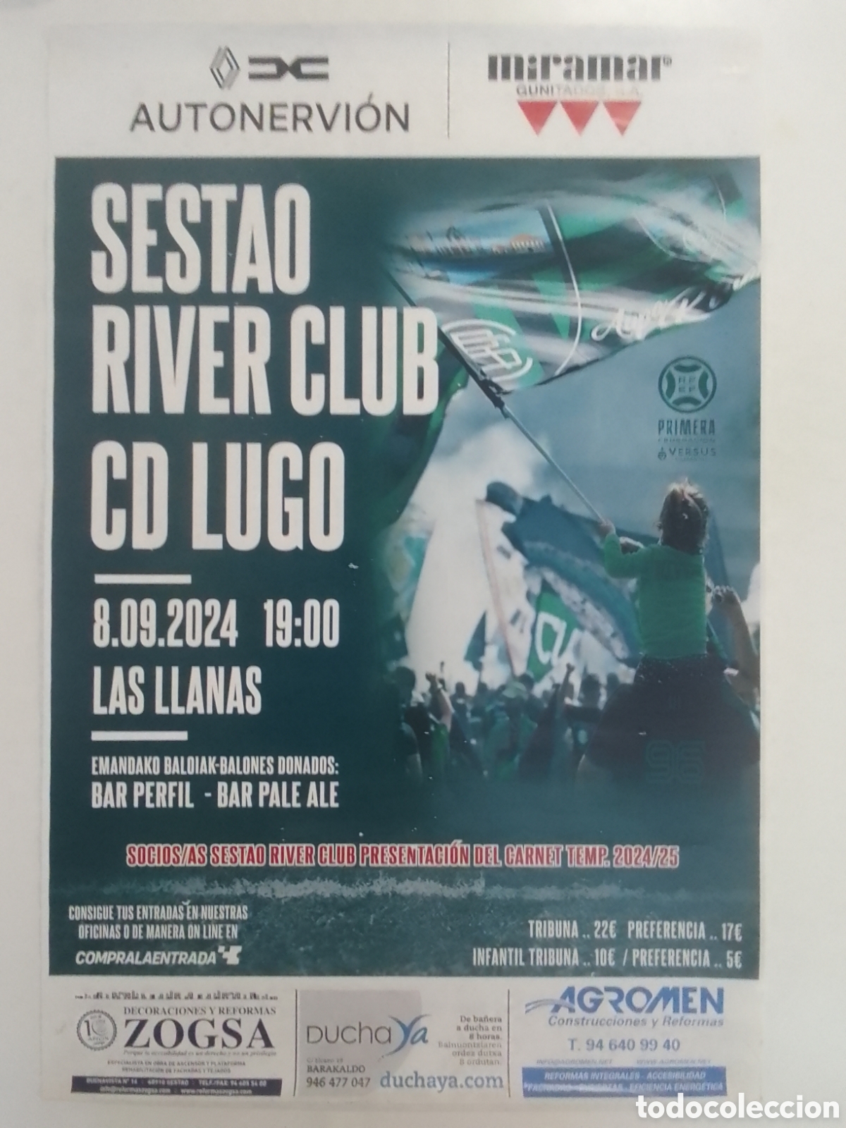 Coleccionismo deportivo: Cartel Sestao River Club &bull; CD Lugo.