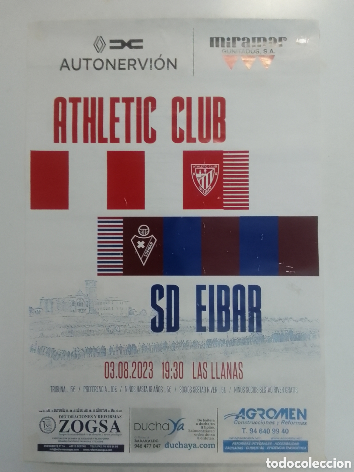 Coleccionismo deportivo: Cartel Athletic Club &bull; SD Eibar Pretemporada 2023-24.