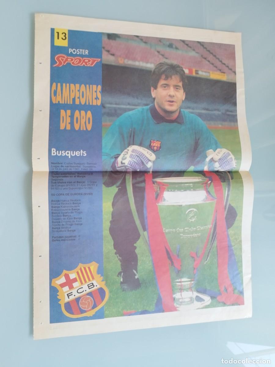 Coleccionismo deportivo: Poster del guardameta Carles Busquets. Futbol club Barcelona Wembley 92. Bar&ccedil;a.