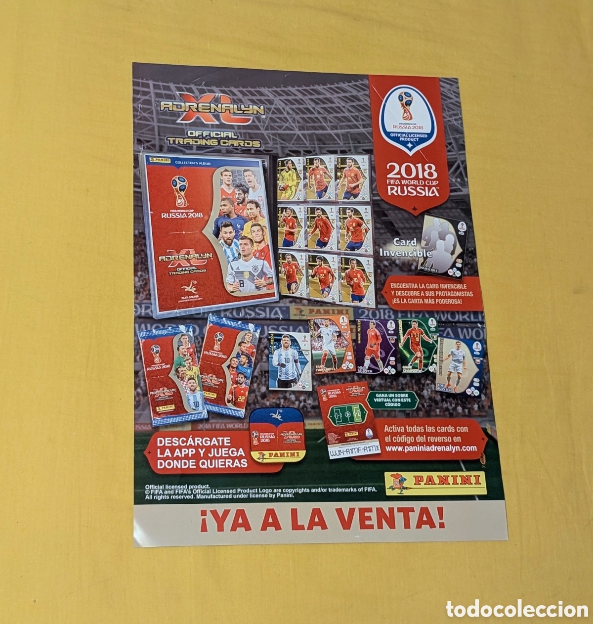 Coleccionismo deportivo: Poster Cromos Futbol Adrenalyn XL. FIFA WORLD CUP Russia 2018. Panini