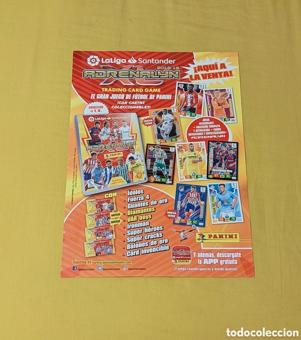 Coleccionismo deportivo: Poster Cromos Futbol Adrenalyn XL 2018/2019. La Liga Santander. Panini