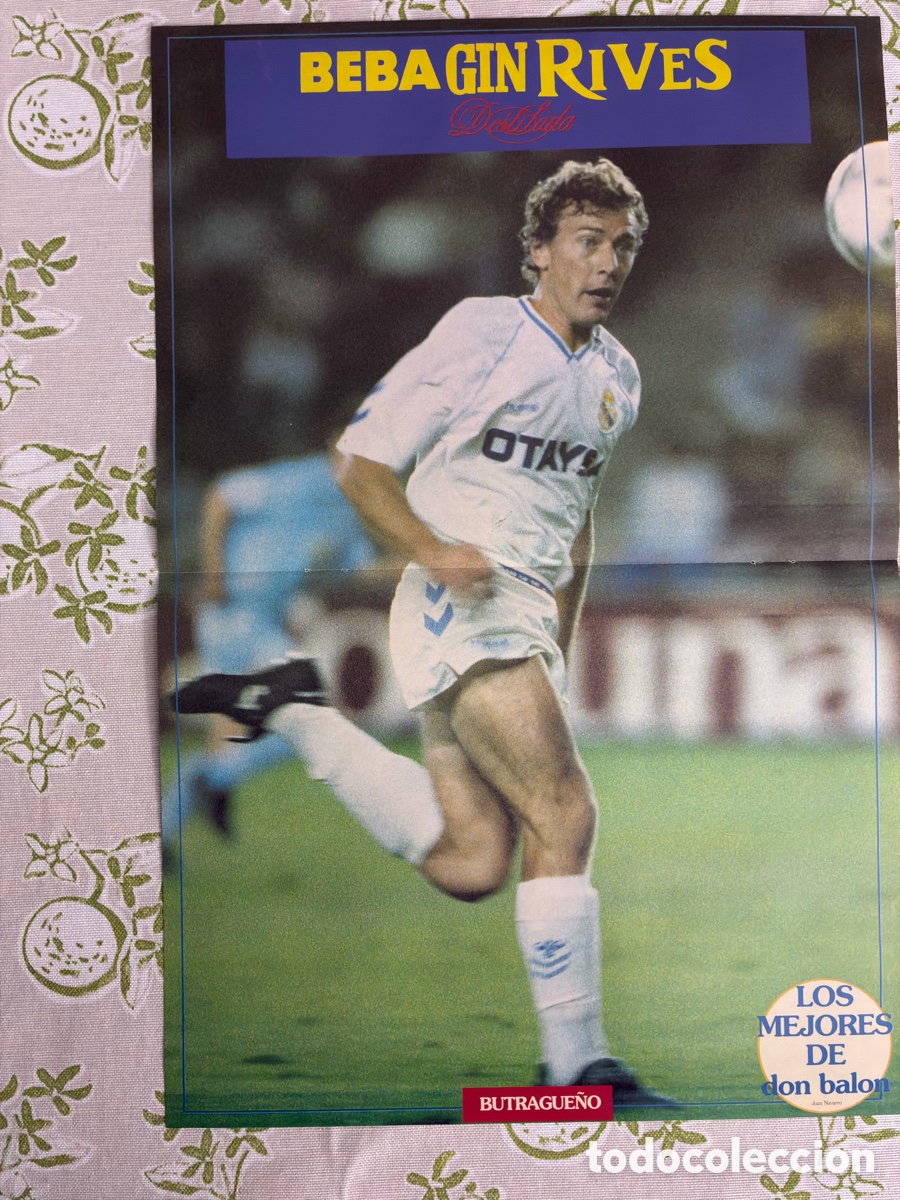 Coleccionismo deportivo: P&oacute;ster Don Bal&oacute;n - Emilio Butrague&ntilde;o (Real Madrid) Camiseta Otaysa Serie Los Mejores de Don Bal&oacute;n