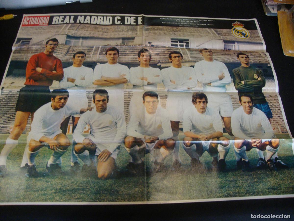 Coleccionismo deportivo: POSTER REVISTA ACTUALIDAD ESPA&Ntilde;OLA REAL MADRID MEDIDAS 67 X 51