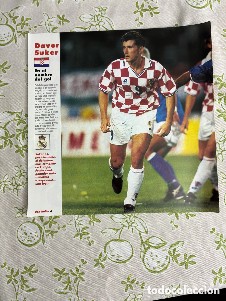 Collezionismo sportivo: P&oacute;ster doble vintage Don Bal&oacute;n (1996) - Davor Suker / Estrellas de la Liga