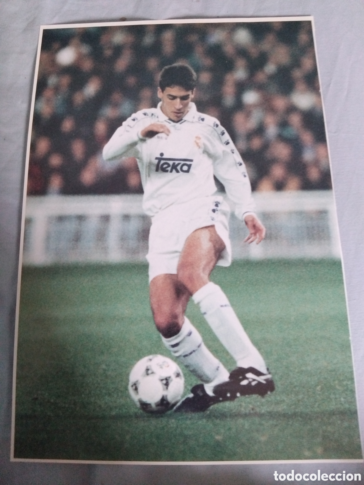 Coleccionismo deportivo: Porter Ra&uacute;l (Rokkie) Real Madrid 34x23cm