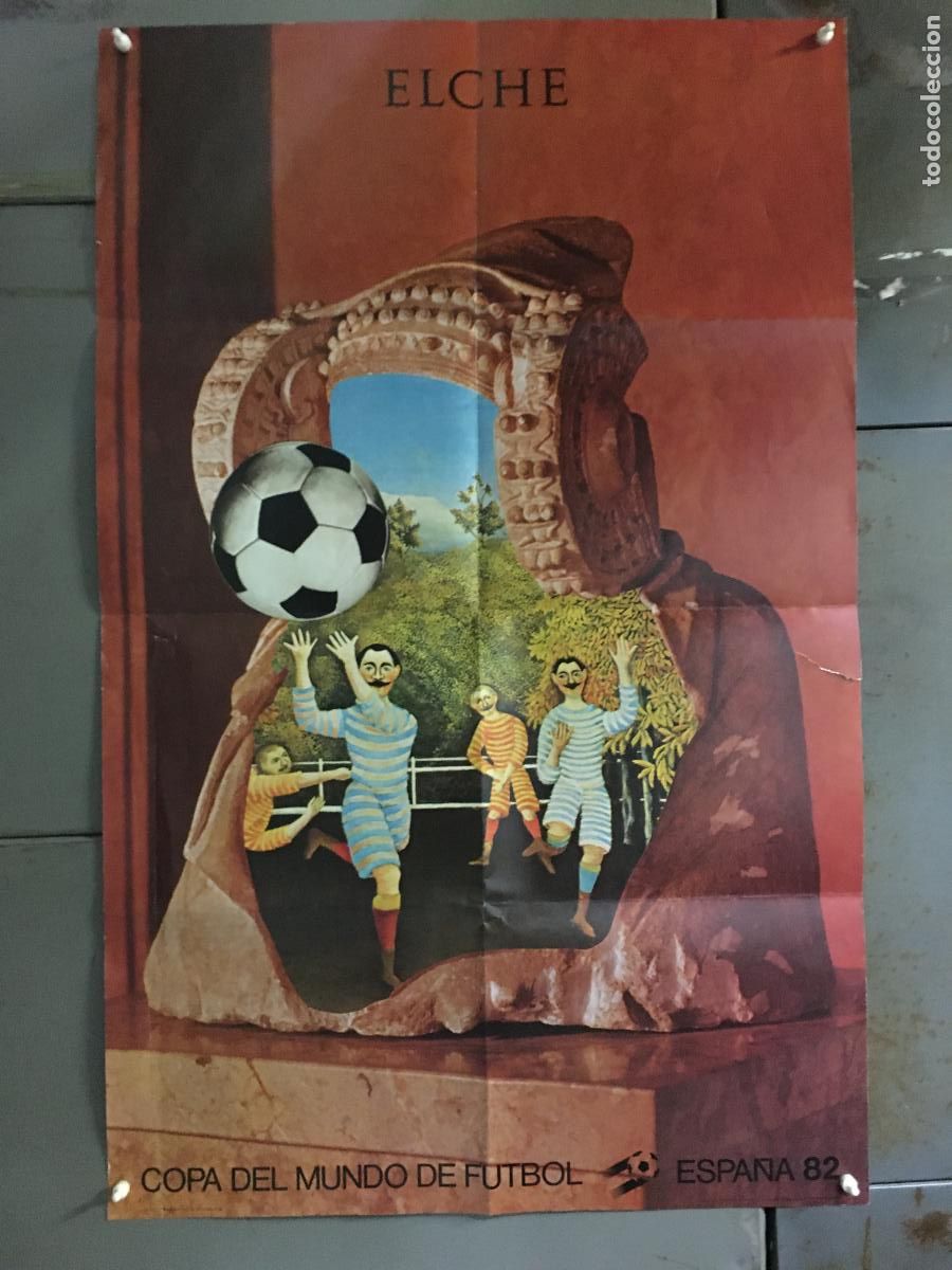 Coleccionismo deportivo: AFO68 ELCHE 82 CARTEL ORIGINAL CAMPEONATO MUNDIAL DE FUTBOL ESPA&Ntilde;A 1982 JIRI KOLAR LITOGRAFIA 60x95