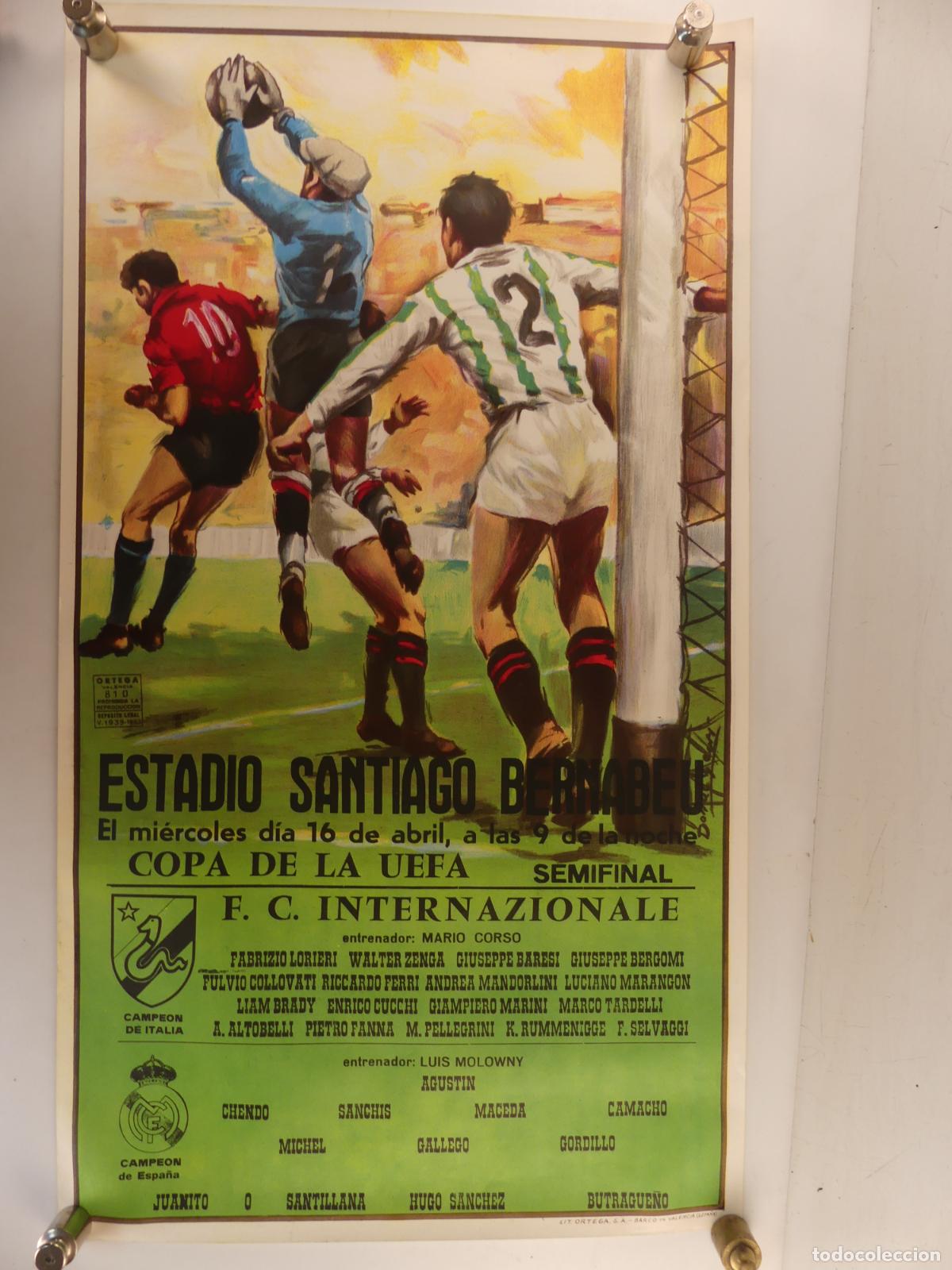 Coleccionismo deportivo: CARTEL DE FUTBOL - INTERNAZIONALE - REAL MADRID --REF:8
