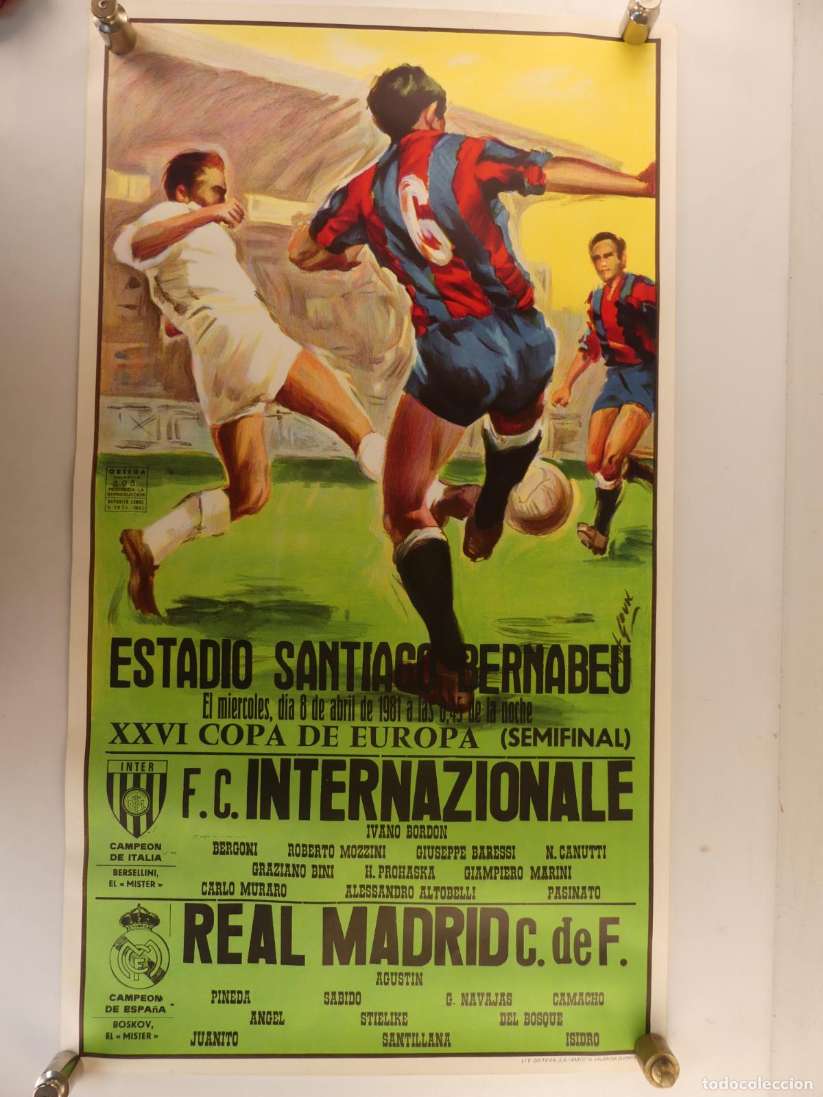 Coleccionismo deportivo: CARTEL DE FUTBOL - INTERNAZIONALE - REAL MADRID --REF:7