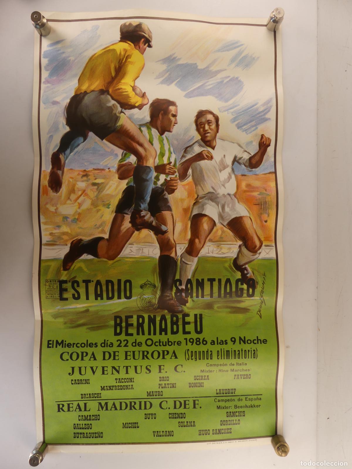 Coleccionismo deportivo: CARTEL DE FUTBOL COPA DE EUROPA - JUVENTUS - REAL MADRID -- REF:9